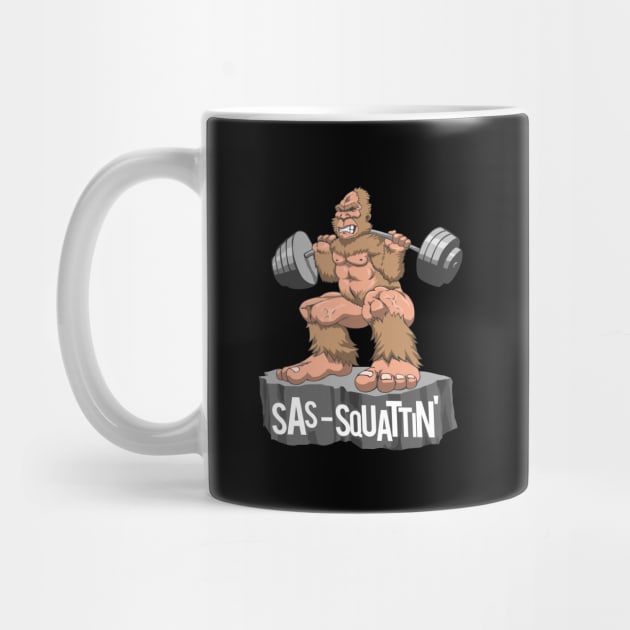 Sas-Squattin' Funny Weightlifting Bigfoot Sasquatch by ScottsRed